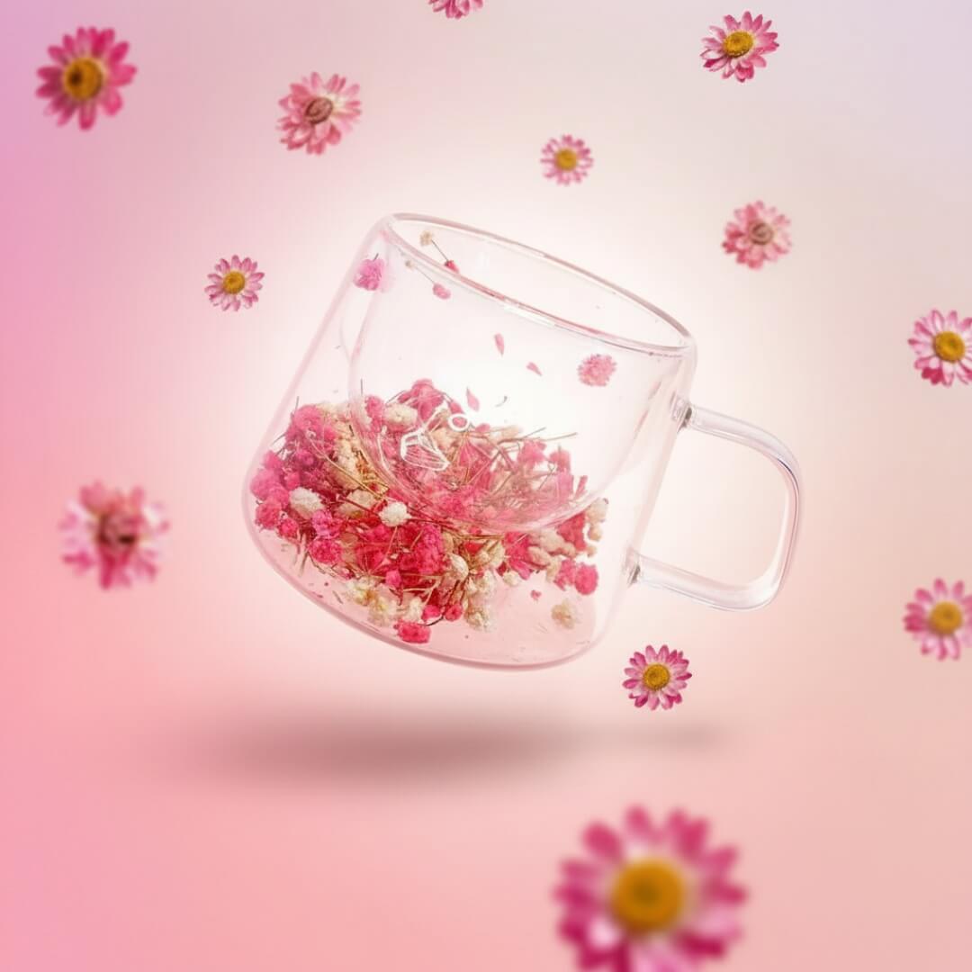 Уникална термо чаша със сушени цветя – перфектен подарък