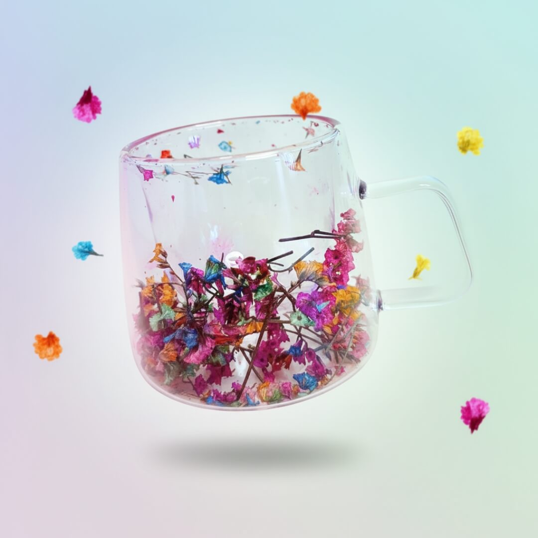 Уникална термо чаша със сушени цветя – перфектен подарък